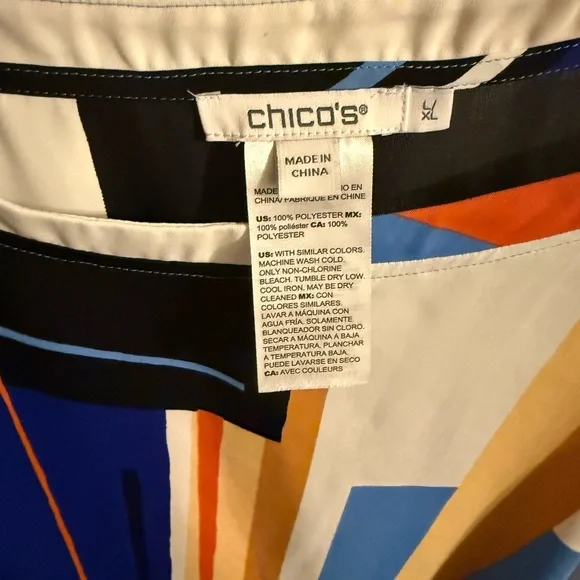 Chico's Vibrant Geometric Poncho - Picture 4 of 4